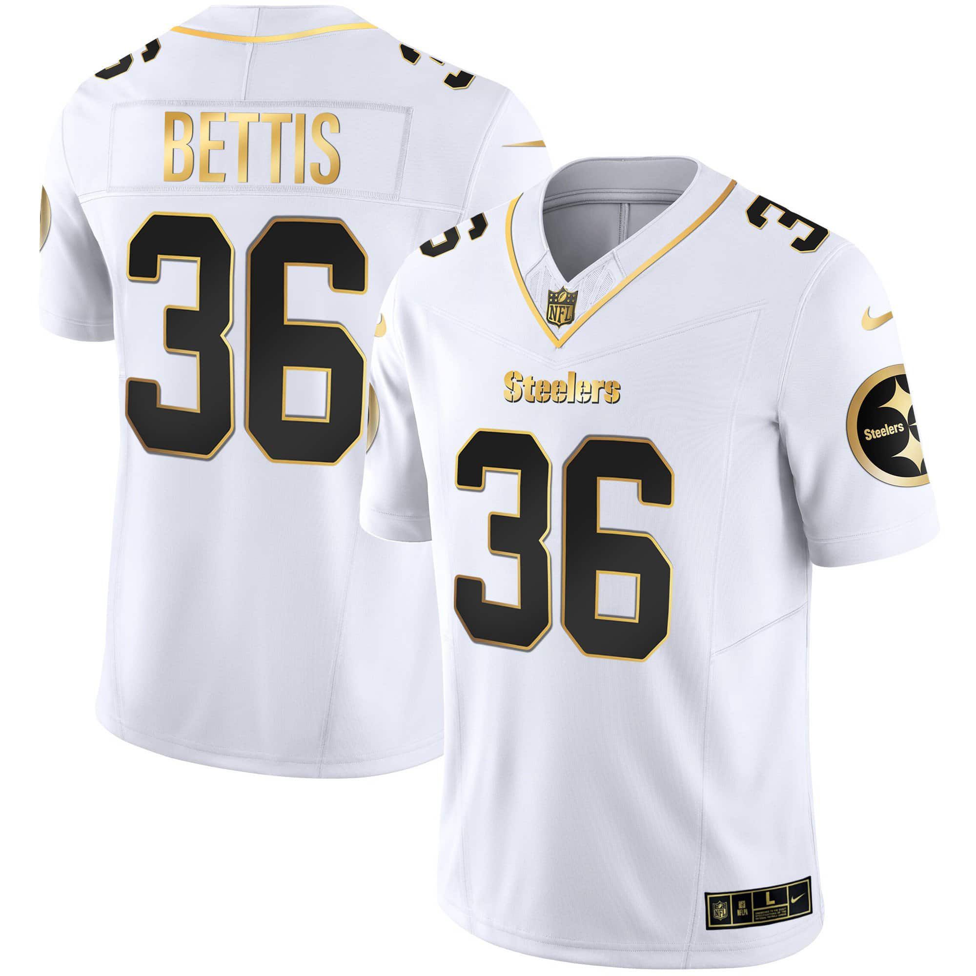 Men Pittsburgh Steelers #36 Bettis White Gold 2024 Nike Vapor Limited NFL Jersey->indianapolis colts->NFL Jersey